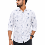 white_floral_shirt_1080x1350 Men’s White Floral Printed Shirt Front View